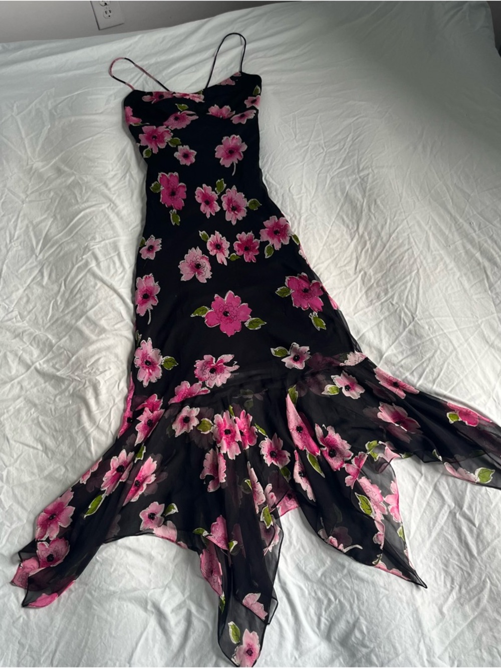 Y2K Vintage Sleeveless Silk Beaded Cache Maxi Dress US Size 8